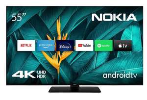 Nokia 55 Pulgadas (139 cm) 4K UHD Televisor Smart Android TV (DVB-C/S2/T2, Netflix, Prime Video, Disney+)