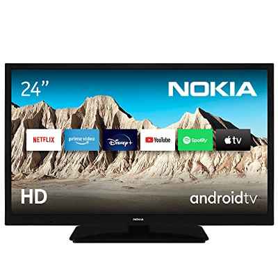 Nokia Smart Televisor Android TV - 24 Pulgadas (60 cm) Television HD, LED, WiFi, DVB-C/S2/T2, Asistente de Voz de Google, Youtube, Netflix, DAZN, Prime Video, Disney+