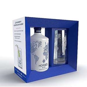 Nordés Ginebra Premium Nacional Gin, Pack Vaso Cristal Transparente Nordés de Regalo