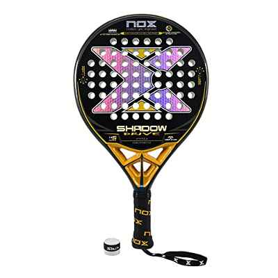 Nox Shadow Drive Fiber + Overgrip Incluido | Pala de Padel Fabricada en Fibra de Vidrio y de Carbono + Overgrip Incluid | Palas de Pádel para Hombre de Nivel Avanzado
