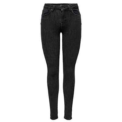 Only Onlpower Mid Push Up SK Jea Rea3722 Vaqueros, Medium Grey Denim, 32 Medium para Mujer