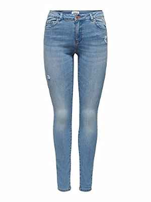 Only Onlwauw Life Mid SK DEST Bj759 Noos Vaqueros, Azul (Denim Light Medium Blue Denim), XS/34 para Mujer