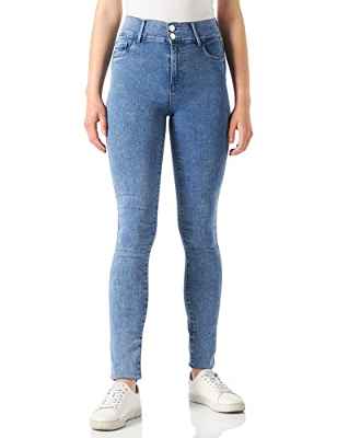 ONLY TALL Onlrain Life HW SK W W/B PIM Black Tall Jeans, Medio De Mezclilla Azul, S para Mujer