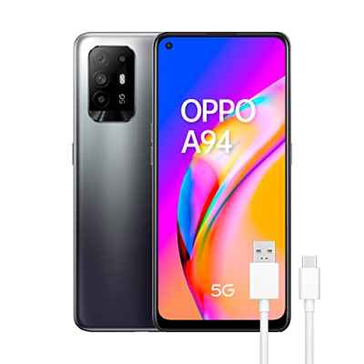 OPPO A94 5G + Pack de Regalo (USB 3.1 Type-C) - Smartphone 128GB, 8GB RAM, Dual SIM, Pantalla 6,43”, Cámara 48MP+8MP+2MP+2MP, Batería 4310mAh, Carga Rápida 30W – Negro