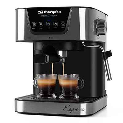 Orbegozo EX 6000 - Cafetera para espresso y cappucino, 20 BAR de presión, depósito 1,5 L, apta para monodosis, 1050 W de potencia