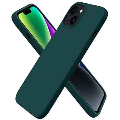 ORNARTO Funda Compatible con iPhone 14 6,1" 2022 Silicona, Protección de Cuerpo Completo,Carcasa de Silicona Líquida Suave Antichoque Case Azul tempestad