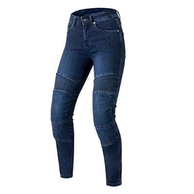 OZONE MOTO Agness II Lady Jeans de Moto para Mujer Materiales Durables Protectores de Rodilla Forro de Fibra de aramida Slim Fit