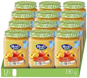Pack 12 Hero Baby Tarritos de Frutas Variadas con Ingredientes Naturales para bebés 12x190gr