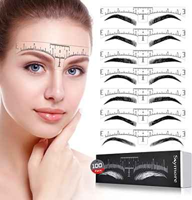 Pack de 100 plantillas adhesivas para medir las cejas 