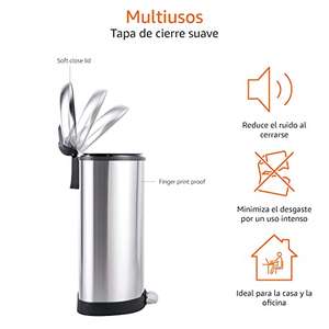 Papelera de Inoxidable de 50L - Amazon Basics