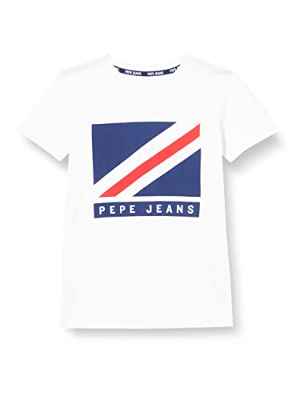 Pepe Jeans Carlton Camiseta, White, 10 años para Niños