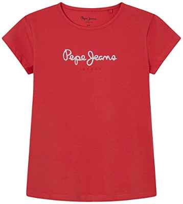 Pepe Jeans Hana Glitter S/S N, Camiseta, para Niñas, Rojo (Studio Red), 14 años