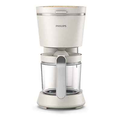 Philips Cafetera - Edición Eco Conscious, Jarra Cristal 1.2L, 15 Tazas, Diseñada con Plásticos Biológicos, Blanco Seda Mate (HD5120/00)