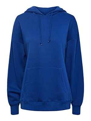 PIECES Pcchilli LS Noos BC-Sudadera con Capucha, Color Azul, M para Mujer