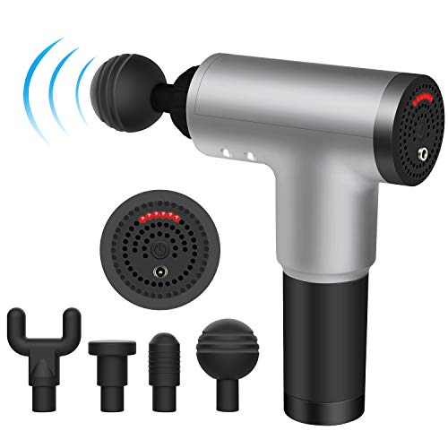 Pistola de masaje con accesorios y 6 velocidades