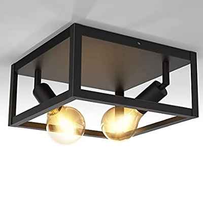  Plafón de techo estilo industrial con 2 bombillas