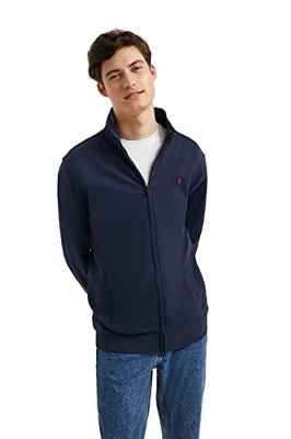 POLO CLUB Sudadera Abierta de Cuello Elevado Azul Marino con Logo Rigby Go Hombre