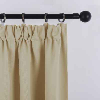 PONY DANCE Cortinas Fruncidas Beige - Cortinas Modernas Largas de Salon Dormitorio Infantil Bebe Niños Niñas/Telas Gruesas Termicas Aislantes Frio Ruido Antimoscas, 2 Paneles, 140 x 245 cm (An x L)