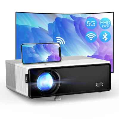 Proyector WiFi Bluetooth, VAABZZ Proyector Full HD 1080P 9600 Lúmenes , Proyector 4K Soporte con 10W Speaker, Proyector Cine En Casa 300'' para Fire Stick/Laptop/PS5/HDMI/USB