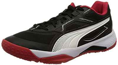 Puma Solarstrike, Zapatillas de Balonmano Unisex Adulto, Black High Risk Red, 40 EU