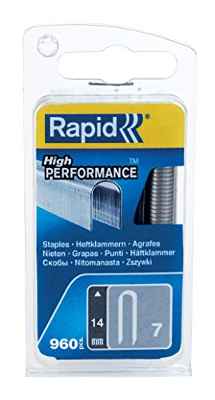 Rapid 40109524 40109524-Grapa para Cable 7/14 mm. G 0.96M Blíster, Plateado, 14mm, Set de 960 Piezas