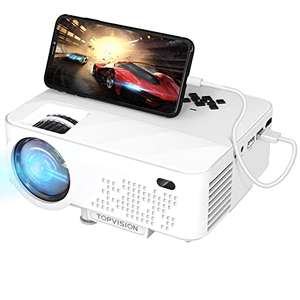 (REACONDICIONADO) Proyector portátil TOPVISION LCD de 7000 Full HD 1080P 90000 horas con pantalla de 240" compatible con HDMI/USB/AV/VGA