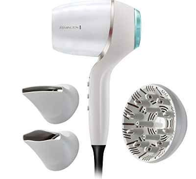 Remington Hydraluxe Pro EC9001 - Secador de Pelo, Tecnología Hydracare, 2 Concentradores y 1 Difusor, 2200 W, Blanco