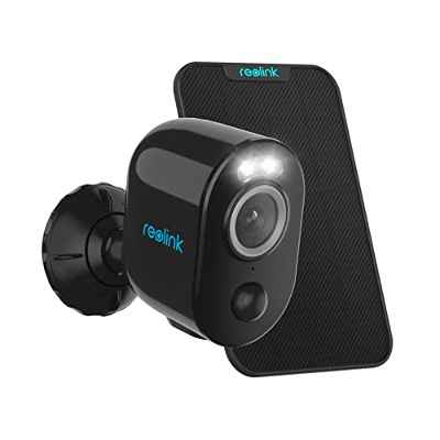 Reolink 2K Cámaras de Vigilancia Exterior por WiFi 2,4/5 GHz con Bateria Solar, Camara IP Sin Cables 4MP Visión Nocturna en Color, Detección Smart, Compatible con Alexa, Argus 3 Pro(Negro)+Panel Solar