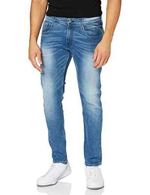REPLAY ANBASS, Vaqueros Slim para Hombre, Azul (Medium Blue 009), 36W / 34L