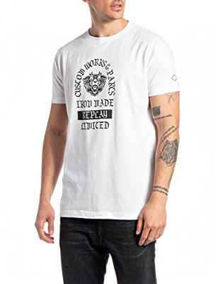 REPLAY M6350 Camiseta, Blanco (001 White), M para Hombre