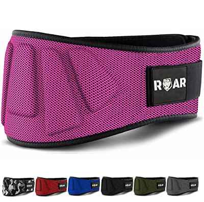 Roar® Cinturón musculación para entrenamiento de Levantamiento de peso Powerlifting Halterofilia Pesas Gimnasio (Rosa, M)