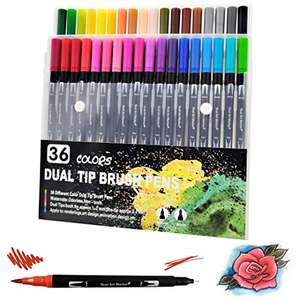 Rotuladores lettering profesionales doble punta, (36 unidades)