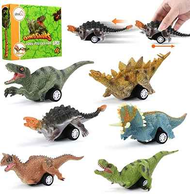 Set 6 Coches Dinosaurio +Mapa