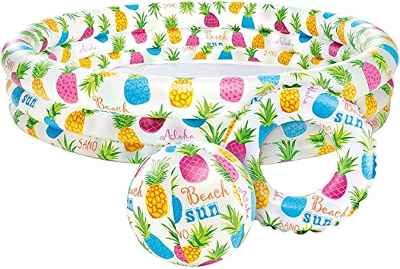  Set Piscina 248L, Flotador y Pelota para Niños Intex