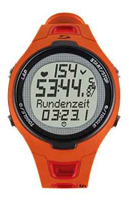 Sigma PC 15.11 - Pulsómetro analógico unisex (contador de caloriás, contador de 50 vueltas, frecuencia cardiáca), Rojo, Talla única