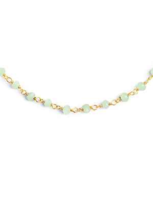 SINGULARU - Collar Crystals Jade Oro - Colgante en Plata de Ley 925 con Acabado Baño de Oro de 18 Kt. - Cadena de Talla Unica - Joyas para Mujer - Varios Acabados