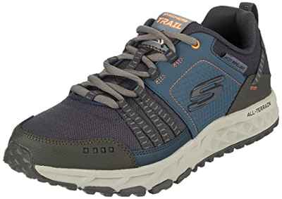 Skechers ESCAPE PLAN, Zapatillas para Hombre, Blue (Navy/Orange), 42.5 EU