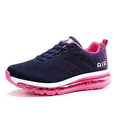 Smarten Zapatillas de Running Hombre Mujer Air Correr Deportes Calzado Verano Comodos Zapatillas Sport Blue Red 38 EU
