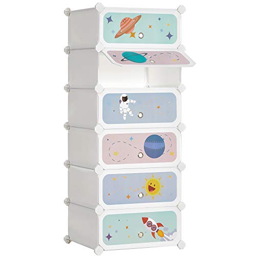 SONGMICS Estantería Modular Infantil de 6 Cubos, Zapatero para niños