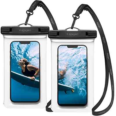 Spigen Aqua Shield Funda Impermeable Móvil con IPX8, 2 Unidades Bolsa Estanca Universal Compatible con iPhone 13 Pro MAX 12 11 XS SE, Samsung S22, Xiaomi Redmi Note 11 y hasta 7" - Transparente
