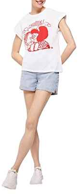 Springfield Camiseta Mafalda, Beige, S para Mujer