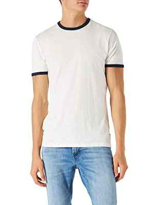Springfield Camiseta Manga Corta Contraste, Marfil, M para Hombre