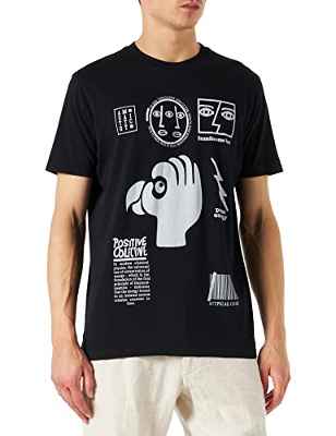 Springfield Camiseta Manga Corta Urban, Negro, S para Hombre