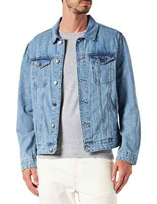 Springfield Chaqueta Denim Trucker, Azul Claro, S para Hombre