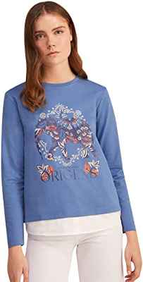 Springfield Sudadera "Origins" Elefante, Sudadera Mujer, Azul Claro (Light Blue), L