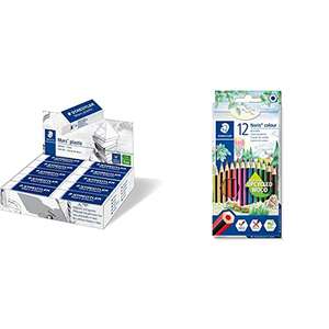 Staedtler Mars Plastic 526 50. Goma de borrar de color blanco, Caja con 20 unidades. & 185 C12 - Lápices, 12 Unidades (Paquete de 1)