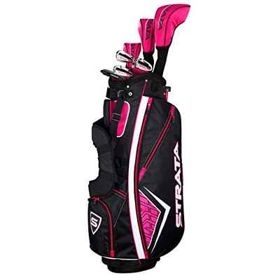 STRATA - Paquete completo de palos de golf para mujer, Mano derecha, Rosa, Juego de 12 piezas