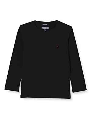 Tommy Hilfiger Boys Basic Cn Knit L/s Camiseta, Negro (Meteorite 055), 128 (Talla del Fabricante: 8) para Niños