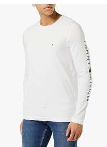 Tommy Hilfiger Camiseta de Manga Larga Hombre Tommy Logo Long Sleeve Tee con Cuello Redondo Slim Fit (Varias tallas)