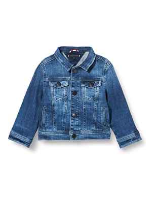 Tommy Hilfiger Denim Trucker Jacket Chaqueta, Mediumusedcrsshtch, 92 cm para Niños